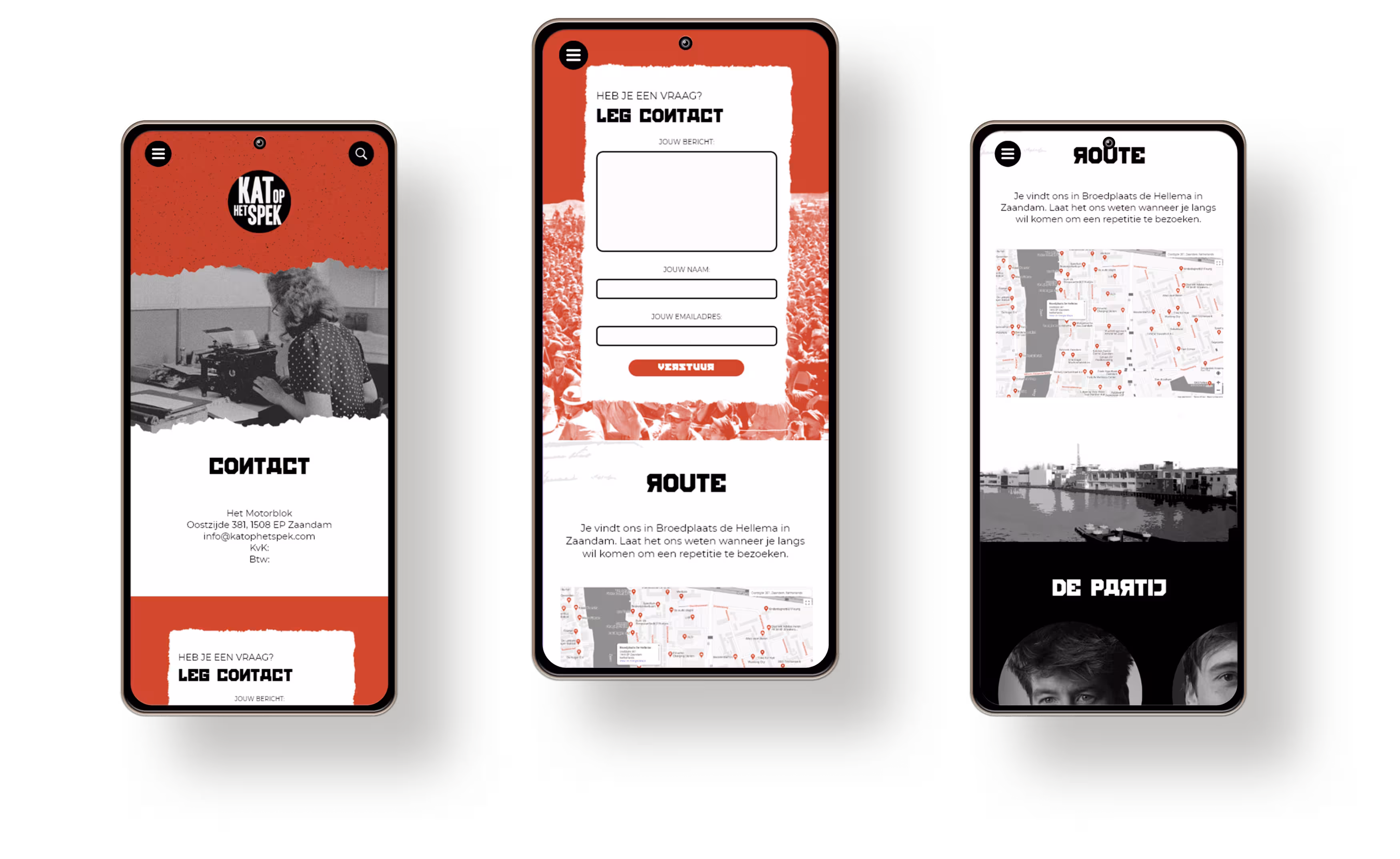 mockups voor het herontwerp van Kat op het Spek
